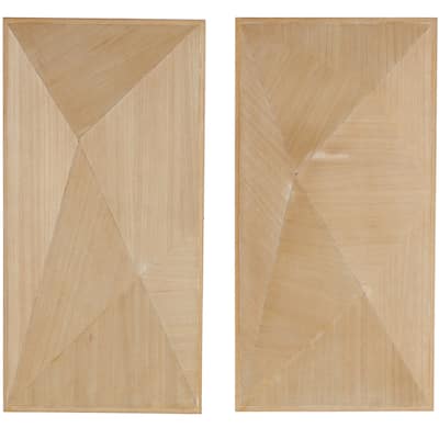 Wood Geometric 3D Home Wall Decor - Set of 2 Brown - Roche River Decor