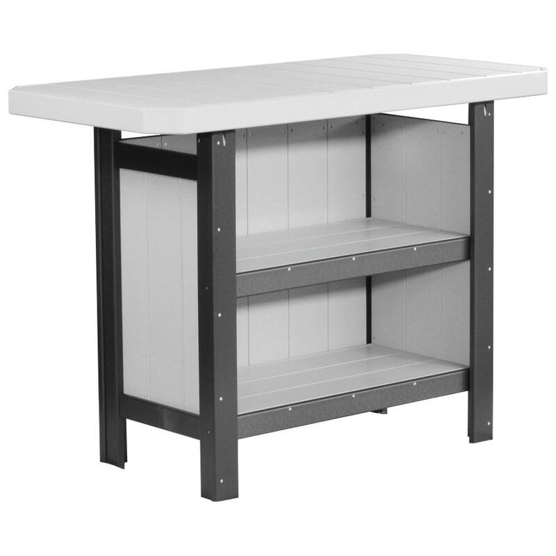 Poly Lumber Serving Bar - Dove Grey & Black