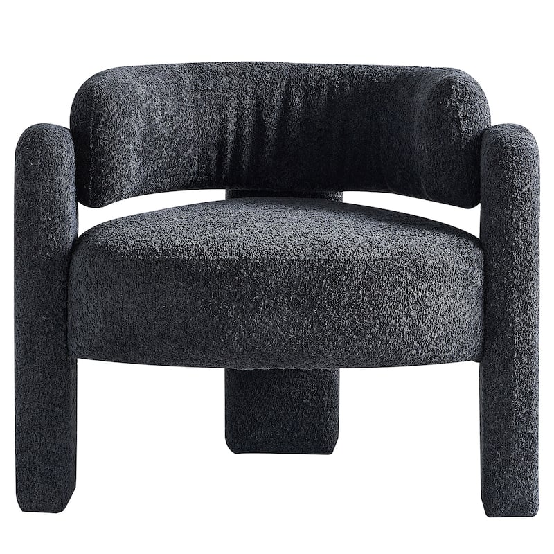 34.65" Wide Boucle Upholstery Accent Chair Beige