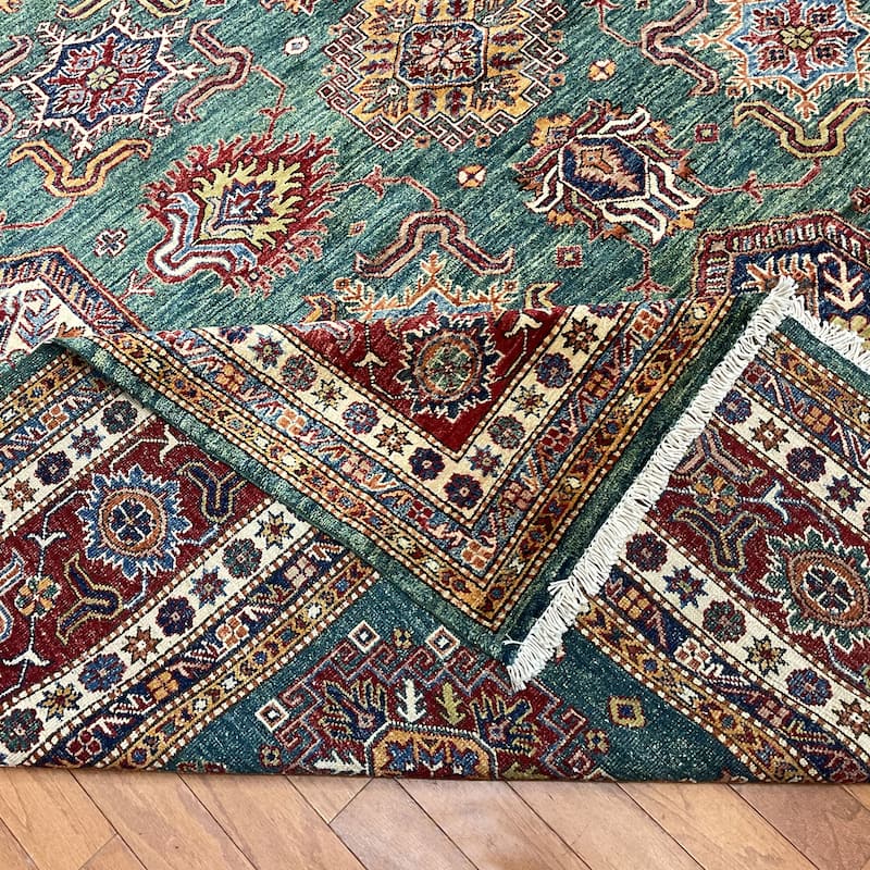 HERAT ORIENTAL Handmade Afghan Super Kazak Wool Rug - 9' x 12'6"