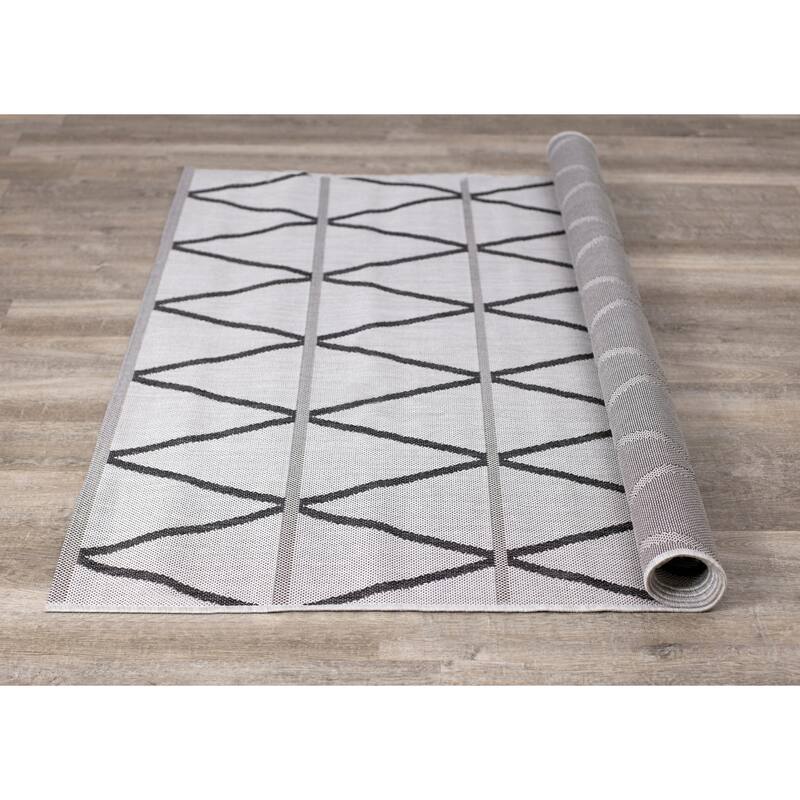Jackson Collection - Grey Diamond Indoor/Outdoor Rug