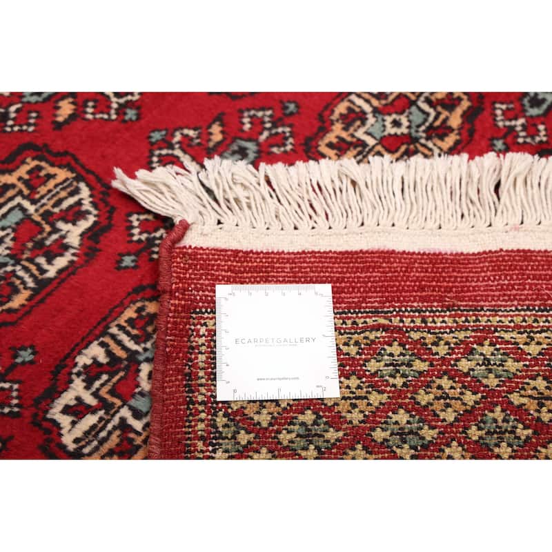 ECARPETGALLERY Hand-knotted Finest Peshawar Bokhara Red Wool Rug - 2'7 x 16'1