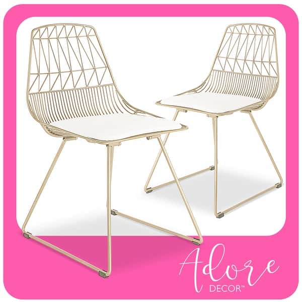 slide 1 of 41, Adore Decor Vivi Metal Chair (Set of 2) Gold