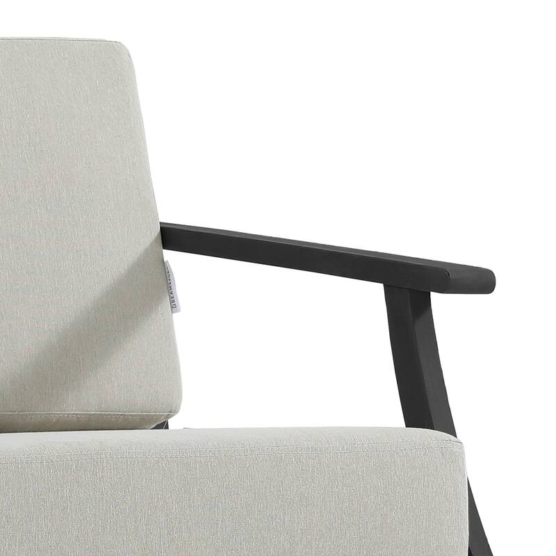 2 Set Patio Teak Wood Outdoor Chair and Side Table Set with Cushions