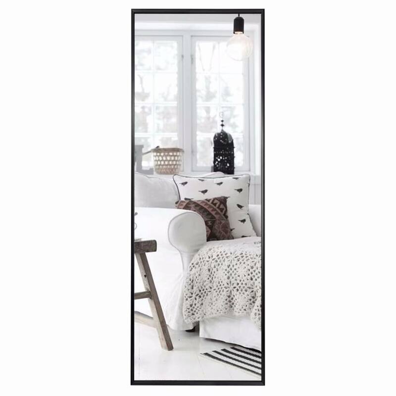 Carson Carrington Salmijarvi Wide Frame Full Length Floor Mirror - 64x21 - Elegant Black