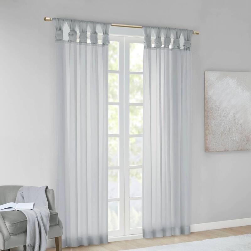 Madison Park Elowen Twisted Tab Voile Sheer Window Curtain Pair