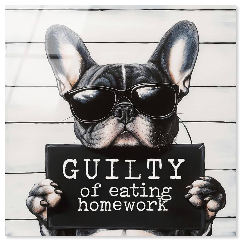 Guilty of Eating Homework Acrylic by Art Remedy, Ready to Hang - 24" x 24"
