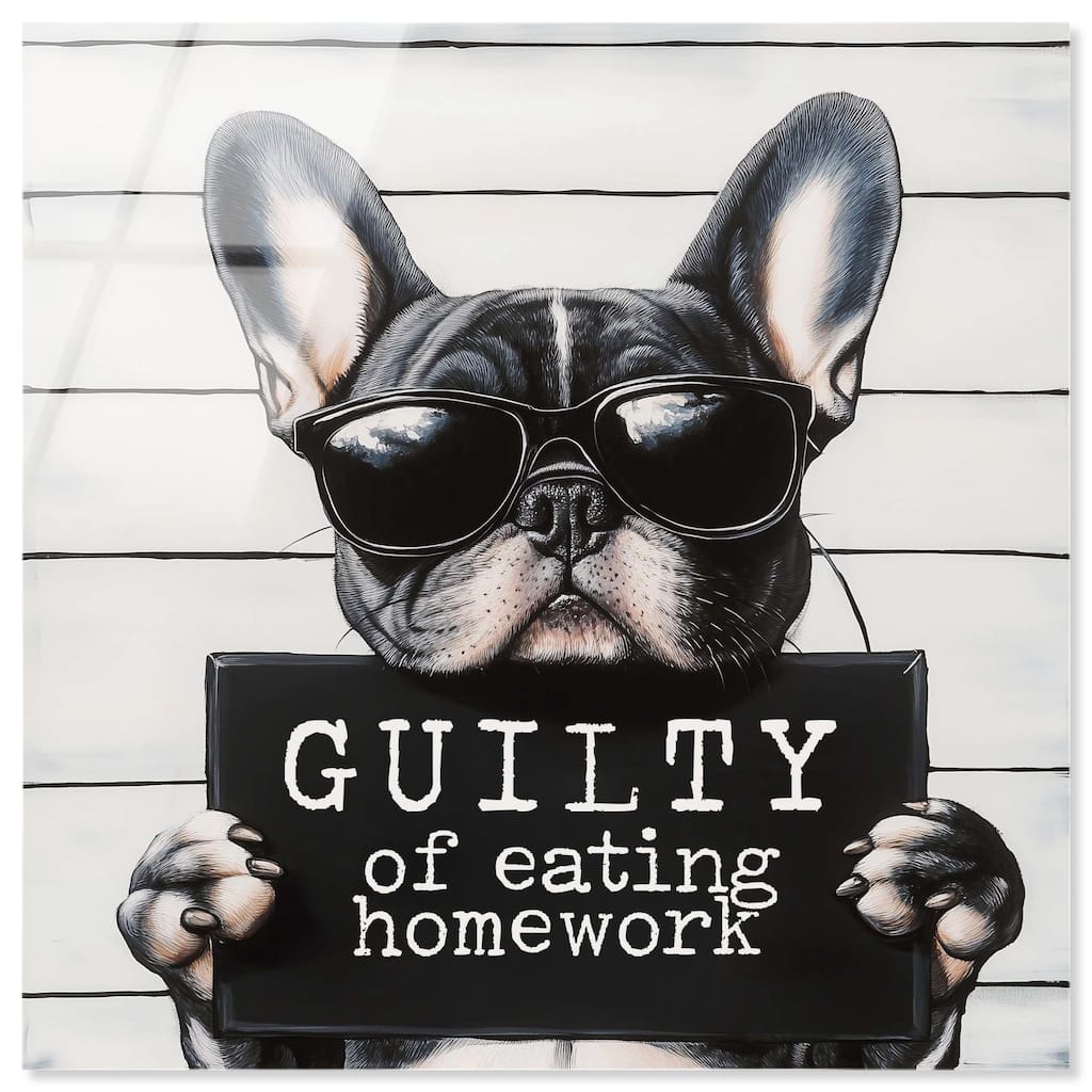 Guilty of Eating Homework Acrylic by Art Remedy, Ready to Hang