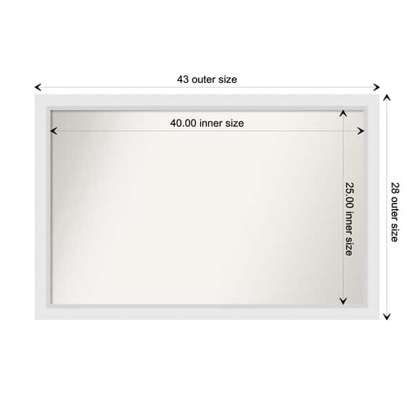 dimension image slide 14 of 93, Wall Mirror Choose Your Custom Size - Extra Large, Blanco White Wood