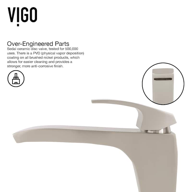 VIGO Blackstonian 12" H Single Handle Single Hole Bathroom Vessel Faucet in Matte Black