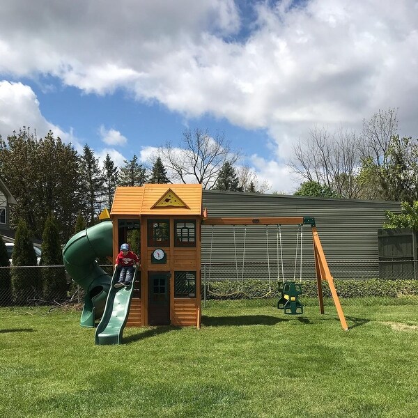 charleston lodge wooden swing set by kidkraft