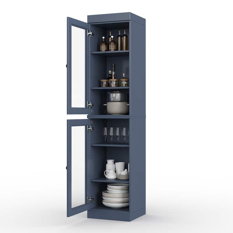 100% Solid Wood 16.5" Kitchen Pantry Cabinet with Doors by Palace Imports