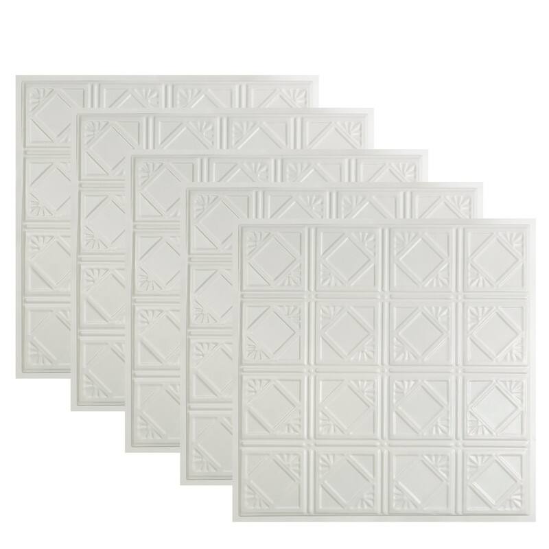 Great Lakes Tin Ludington Lay-in Ceiling Tile - Matte White - 2 x 2