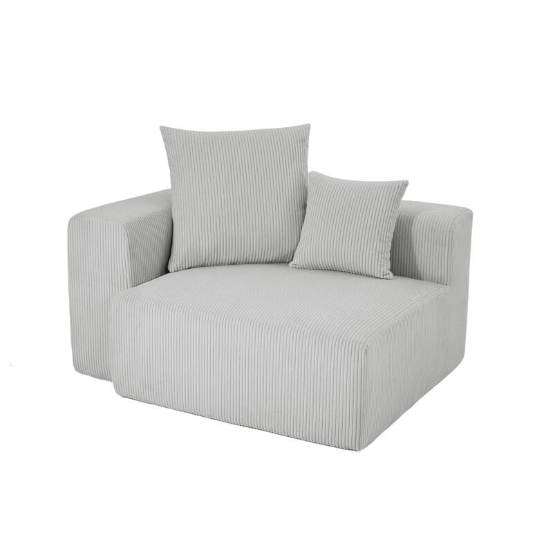 51"W Oversized Modular No Assembly Corduroy Accent Corner Chair