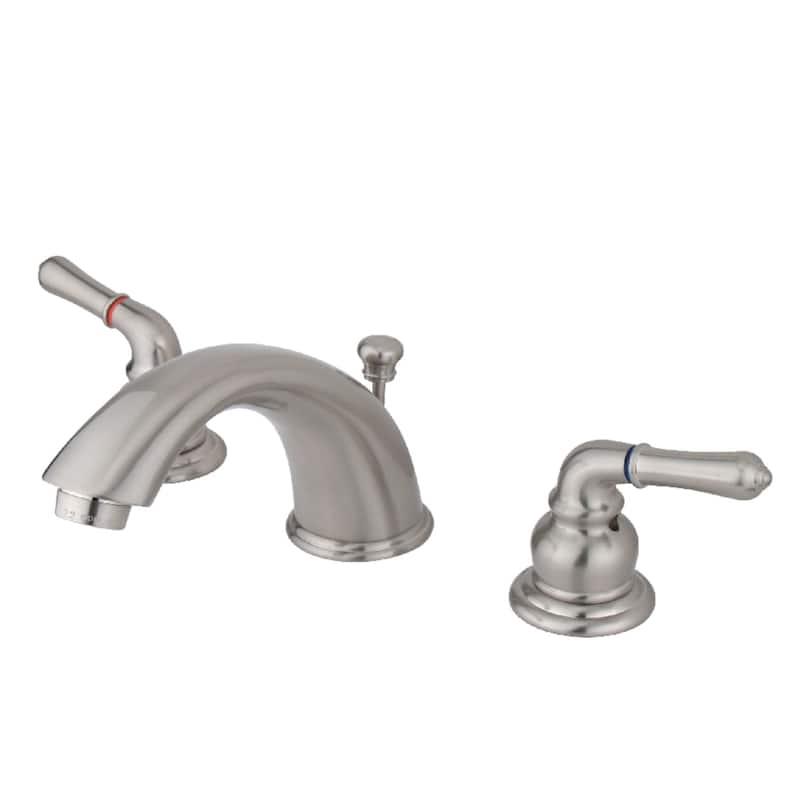 Kingston Brass Magellan Deck Mount Widespread Bathroom Faucet with Brass Pop-Up - Brushed Nickel
