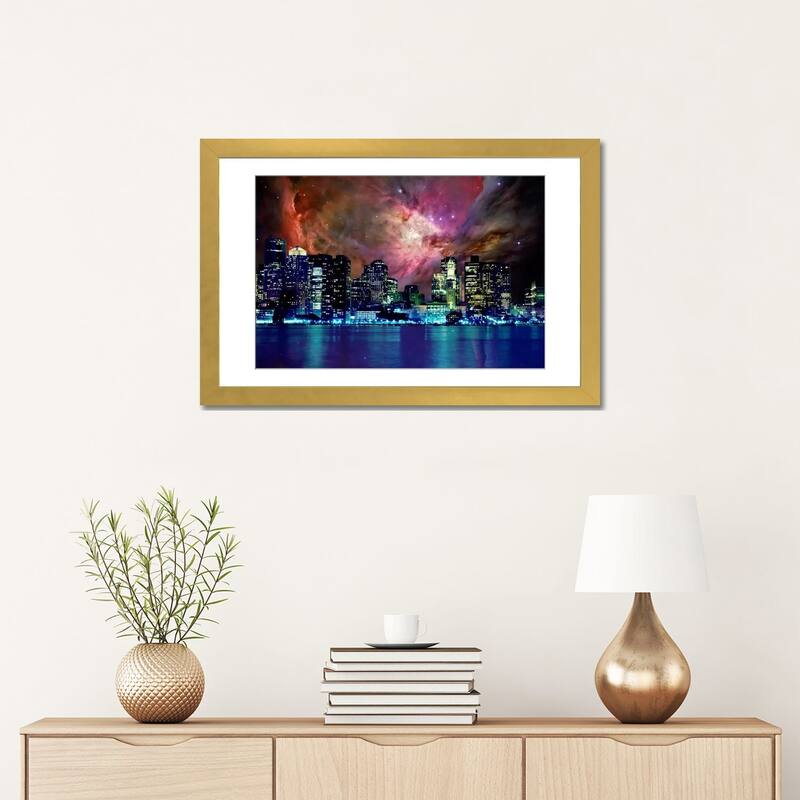 iCanvas "Boston, Massachusetts Orion Nebula Skyline" by 5by5collective