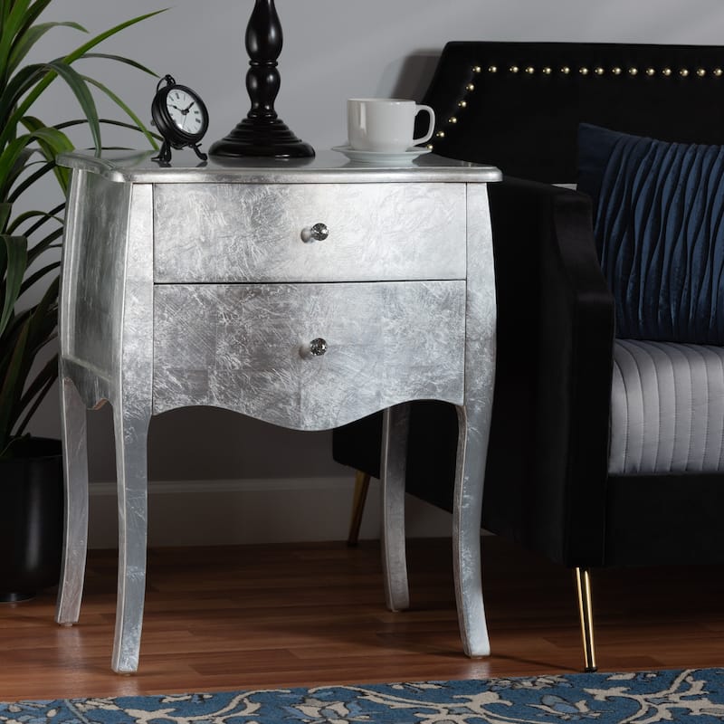 Baxton Studio Patrice Classic and Traditional Wood 2-Drawer End Table