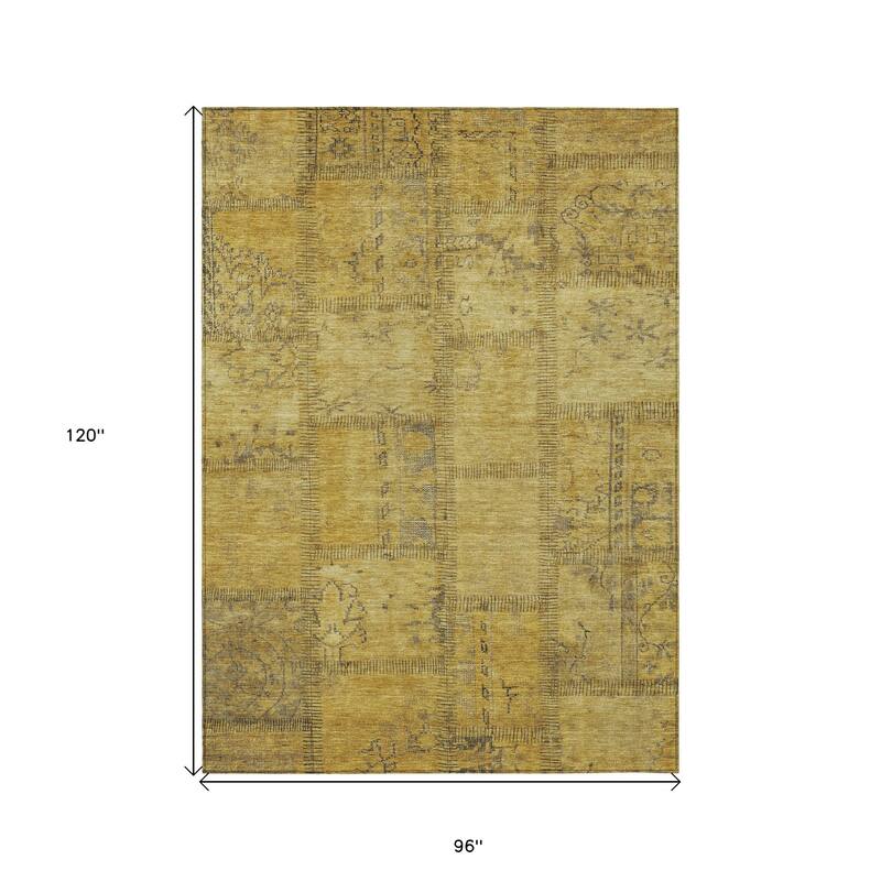 HomeRoots Patchwork Transitional Rectangle Outdoor Rug
