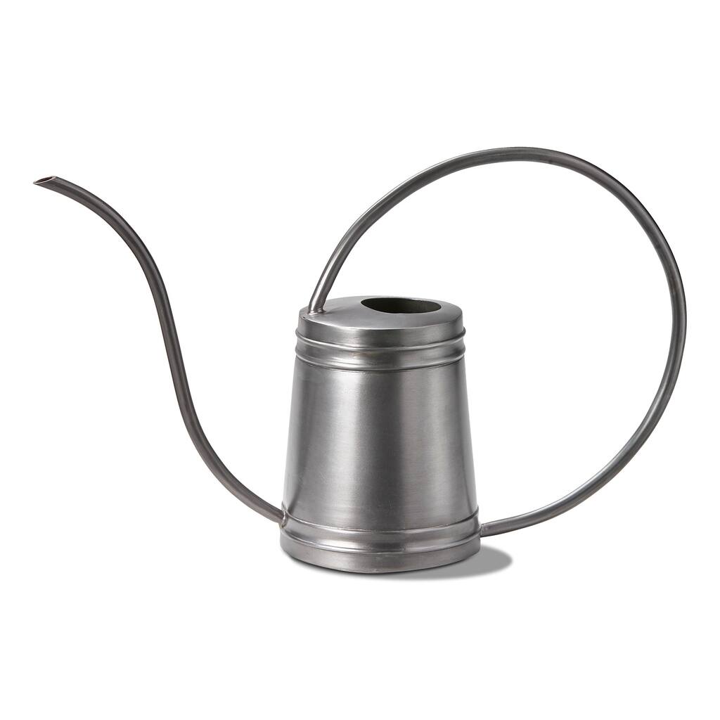 Gray Iron Watering Can - 46oz Capacity, 10" H x 17.25" L x 5.5" W, Summer Garden Accessory, Easy to Clean
