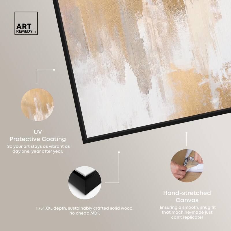 Soft Grey Glam Gold II Canvas by Art Remedy