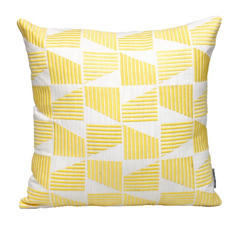 Geometric Square Throw Pillow - 18" - Yellow and White