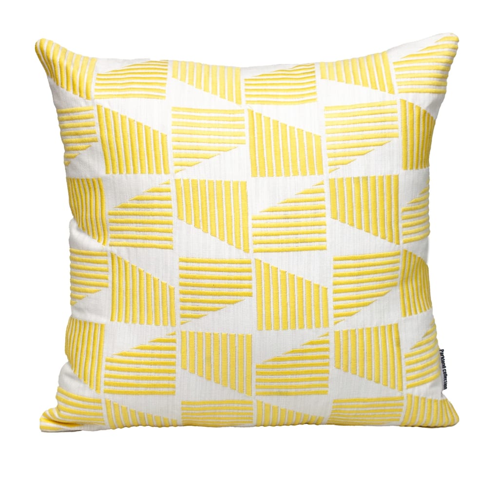 Geometric Square Throw Pillow - 18" - Yellow and White