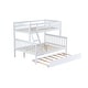 preview thumbnail 7 of 9, Twin Over Full Rubber Wood Bunk Bed with Trundle, White