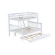 preview thumbnail 8 of 10, White Twin-over-Full Wood Bunk Bed Convertible Beds with Twin Size Pull-Out Trundle for Guest Room