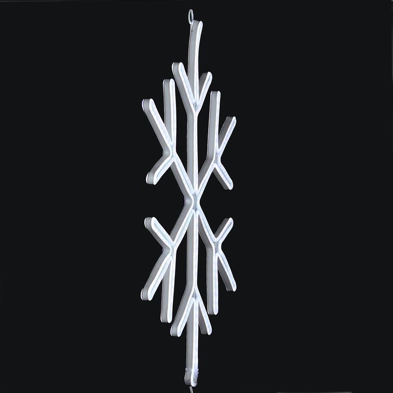 National Tree Company 18 in. Neon Style Lighted Snowflake Decoration - White - 18 in