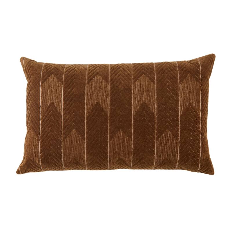 Drancy Chevron Lumbar Pillow - 16"X24" Cover Only - Brown
