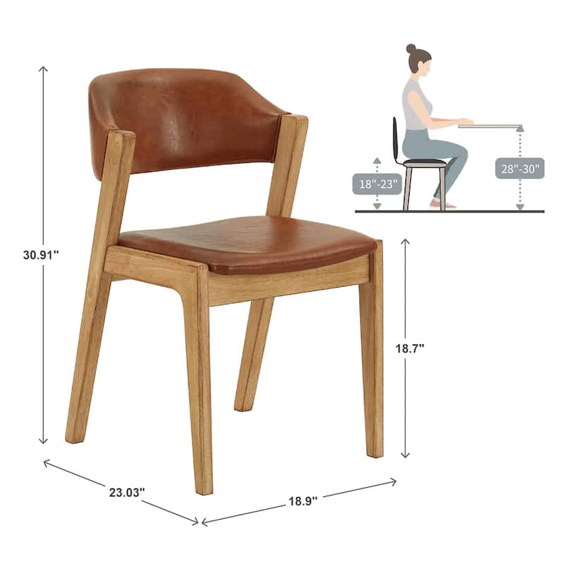 Pitea Scandinavian Wood Finish Dining Chairs (Set of 2) by iNSPIRE Q Modern