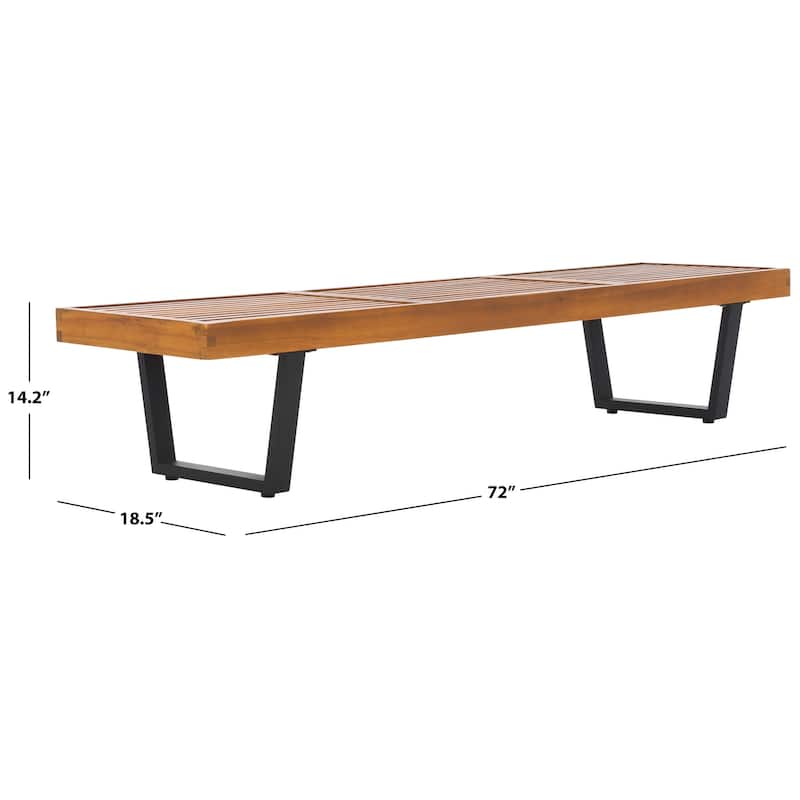 SAFAVIEH Outdoor Patio Furniture Heather 72" Bench - 72"W x 19"D x 14"H