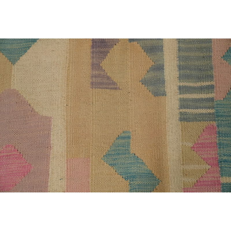 Hand Woven Southwestern Wool Multi-Colored Geometric Area Rug - 8' 3'' X 5' 2''