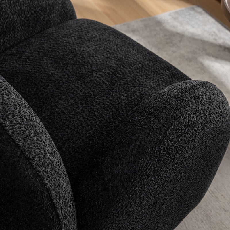 SEYNAR Modern Glam Boucle Upholstered Swivel Accent Armchair, 360 Degree Swivel Barrel Chair Set of 2 for Living Room