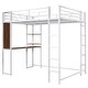 preview thumbnail 25 of 41, Full Size Metal Loft Bed with 2 Shelves and Desk