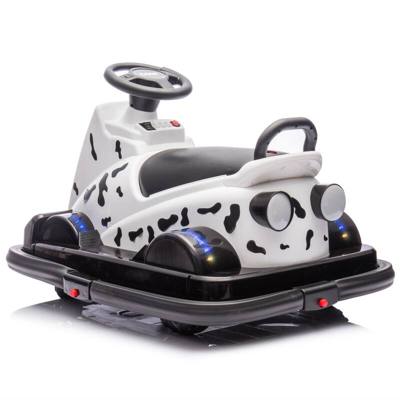 12V Kids Electric Bumper Car, Dual Motors, 360° Rotation, LED Flow Lights, Music, Horn & Fun Collision Effects for Ages 3-5