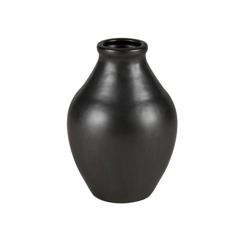 Elk Home Faye Black Earthenware 6.75 Inch Wide Vase