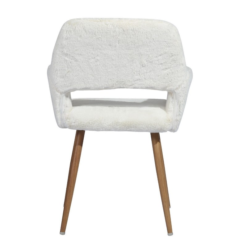 HomeRoots 23" White And Brown Faux Fur Arm Chair - 23.23' X '31' X '16.93