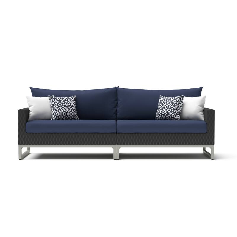 Milo Espresso 6 Piece Sunbrella Outdoor Patio Sectional with Table