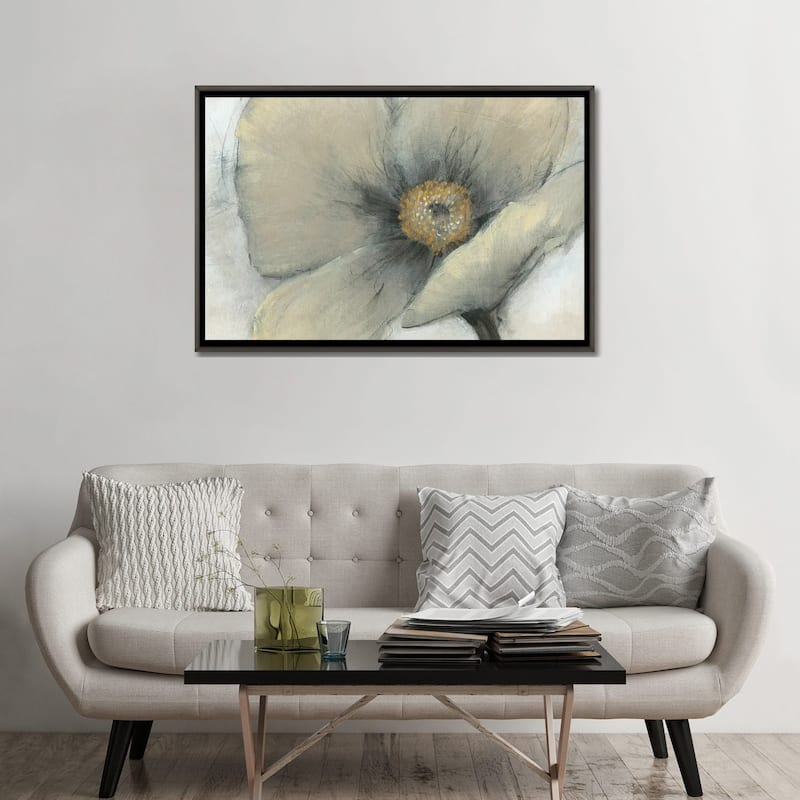 iCanvas "Single Cream Bloom I" by Tim OToole Framed