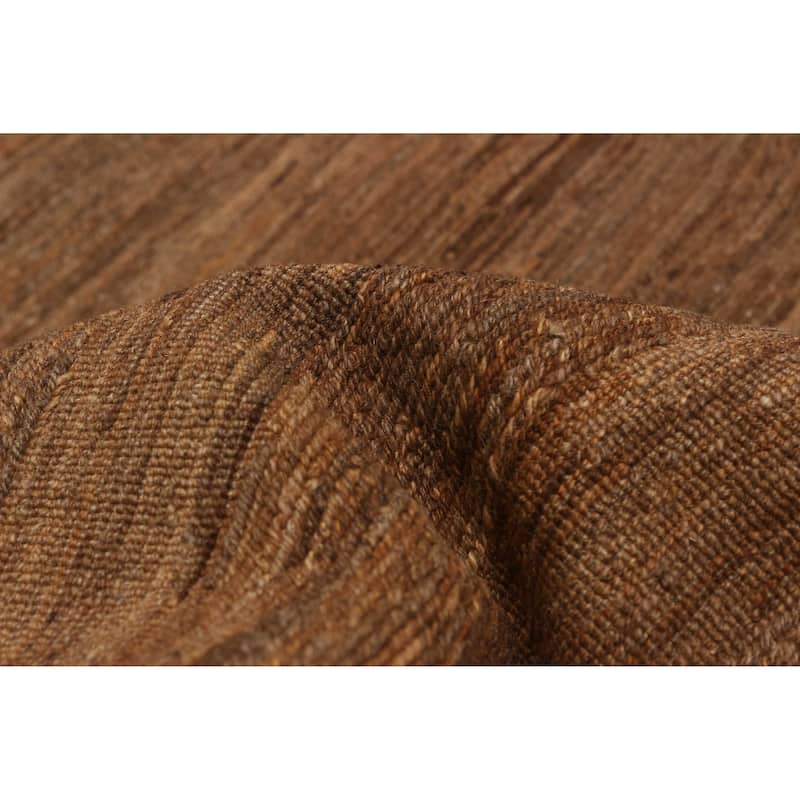 ECARPETGALLERY Flat-Weave Natural Brown Wool Tapestry Kilim - 9'9 x 8'11