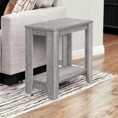 HomeRoots 22" Gray Wood End Table With Shelf - 23.75' X '22' X '11.75
