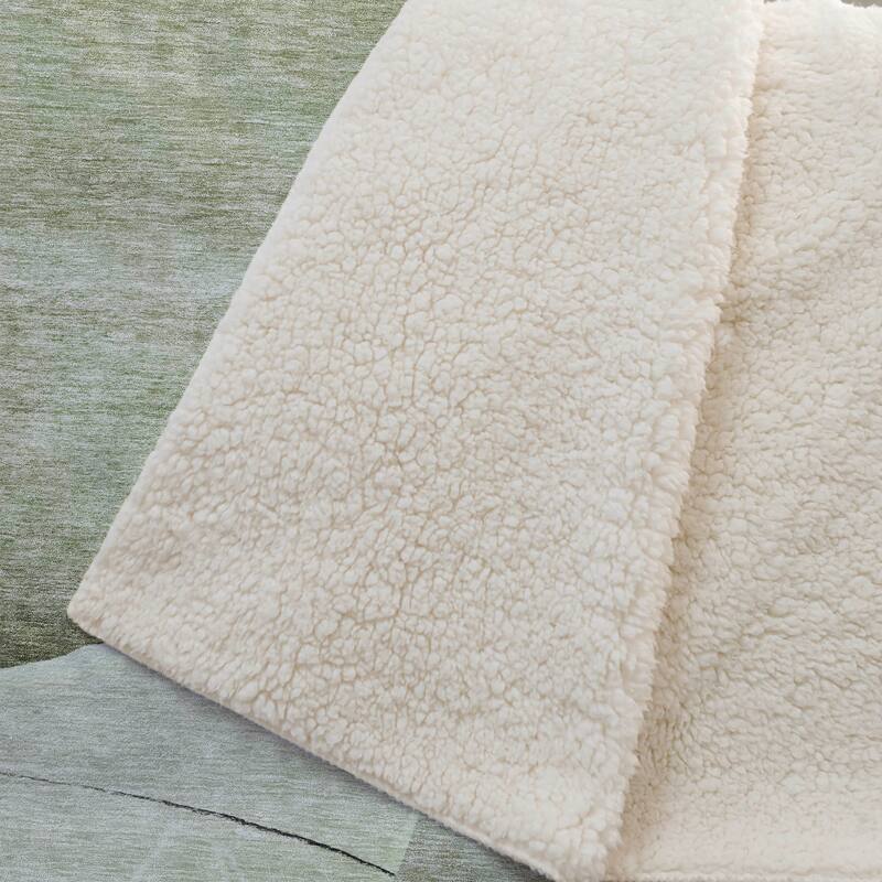 Premium Machine Washable Abstract Floral Sherpa Throw Blanket