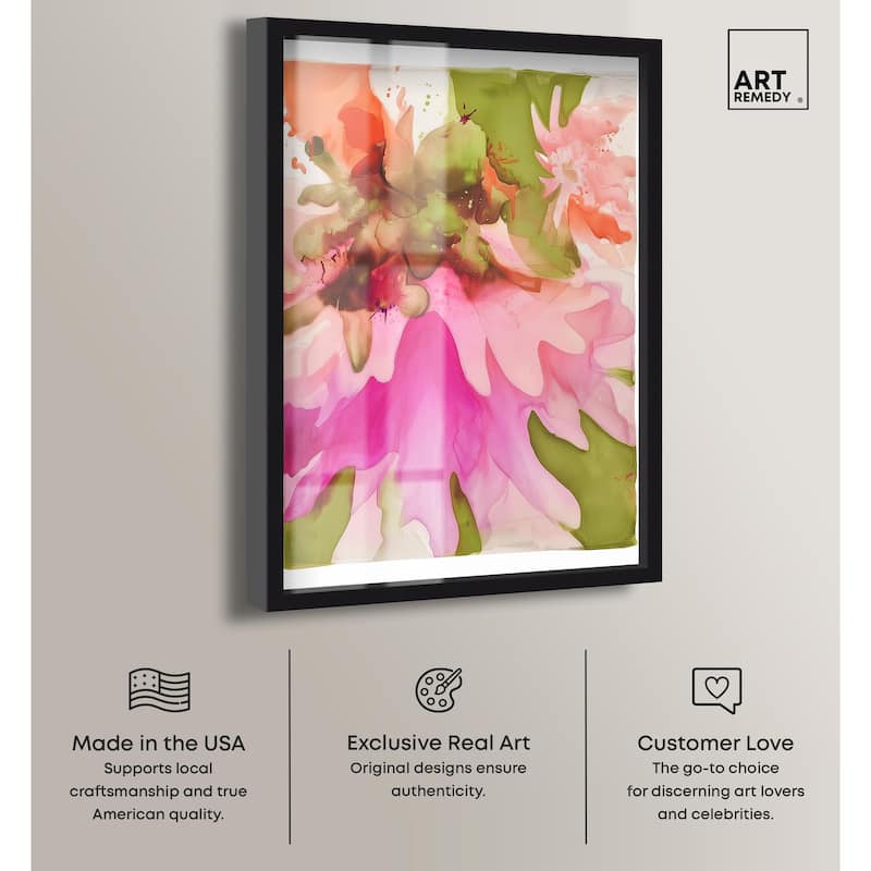 Vibrant Fluidity Floral I Shadowbox by Art Remedy