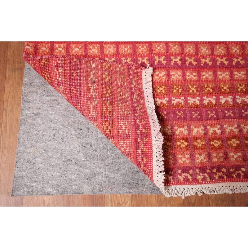 Checkered Moroccan Large Oriental Area Rug Hand-Knotted Wool Carpet - 9'8" x 13'11"