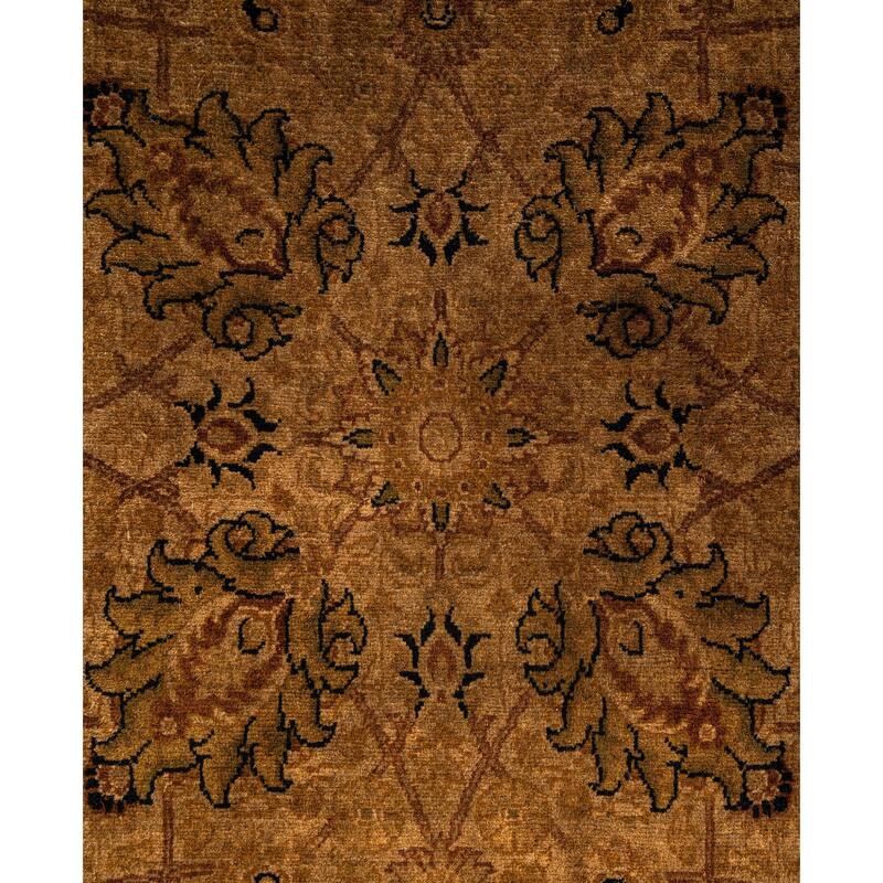 Overdyed One-of-a-Kind Hand-Knotted Round Area Rug - Gold - 4' 1" x 4' 1"