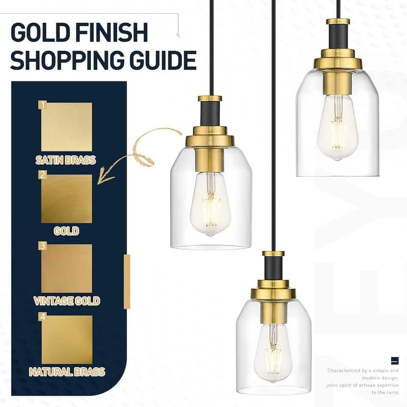 3-light pendant light black & gold hanging lamp glass, metal corridor light