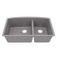 preview thumbnail 31 of 76, Karran Undermount Quartz Double Bowl Kitchen Sink Grey