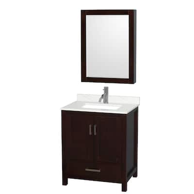 Wyndham Collection WCS141430S-QTZ-UNSMED Sheffield 30" Free Standing