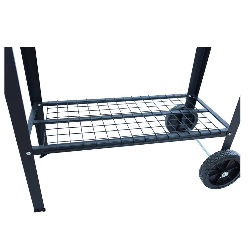 Elevated Rolling Planter - 33" Long Garden Bed, Ergonomic Design, Food-Grade Coating, for Patios, Balconies & Backyard Gardening